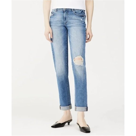 DL1961 Riley Boyfriend Straight Distress Denim Jeans ( 23 ) - Picture 1 of 6